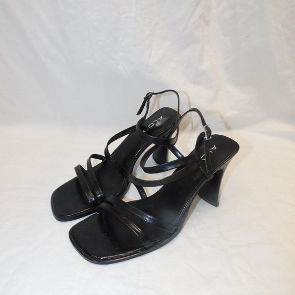 Aldo Square Open-Toe Black Heels (Size 6.5 Women's) - Picture 3 of 4